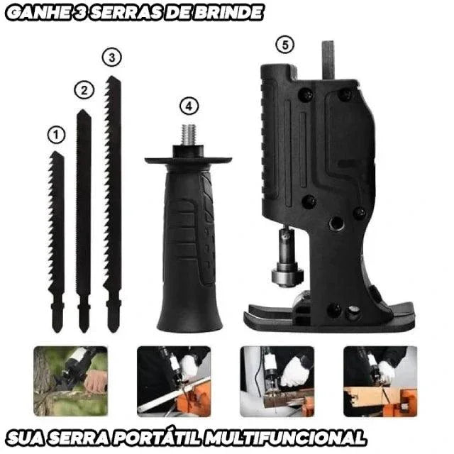 Adaptador Serra Tico Tico Para Furadeira [+3 LÂMINAS DE BRINDE]