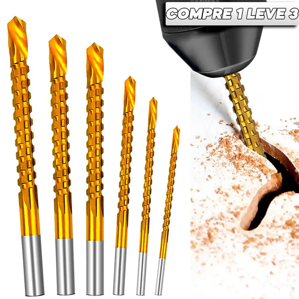 Brocas de TitaniumTwist™ 3 em 1 - Perfura, Corta e Lixa [COMPRE 5 LEVE 6]