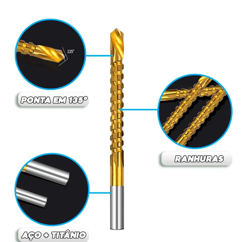 Brocas de TitaniumTwist™ 3 em 1 - Perfura, Corta e Lixa [COMPRE 5 LEVE 6]