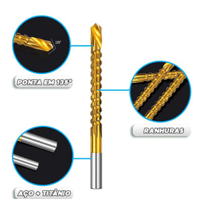Brocas de TitaniumTwist™ 3 em 1 - Perfura, Corta e Lixa [COMPRE 5 LEVE 6]